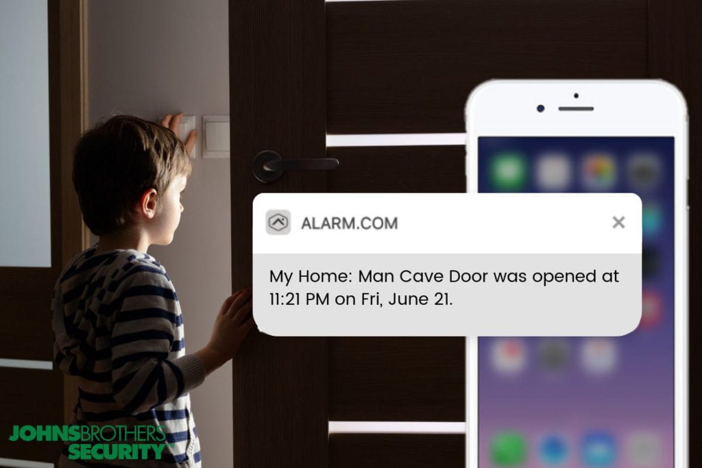 Smart baby monitoring: alerts for door access and nighttime safety.